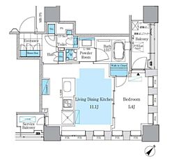 パークアクシス月島マチュアスタイル 1LDKの間取図画像