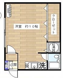 パインクラタ 1階ワンルームの間取り