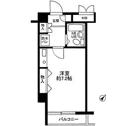 パークサイドフラット三茶 1階ワンルームの間取り