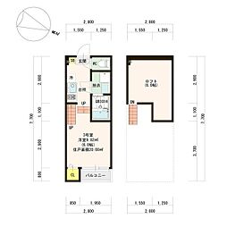 ハーモニーテラス梅林5 1Kの間取図画像