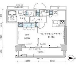 パークアクシス菊川ステーションゲート 1LDKの間取図画像