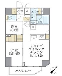 アジールコート町屋 2LDKの間取図画像