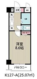 阿部松島マンション 1Kの間取図画像