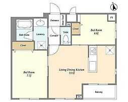 CHARMANT GRANDIR 1階2LDKの間取り