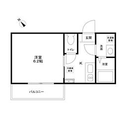 Axisel Seishin ワンルームの間取図画像