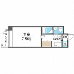 エステートモア平尾山荘通り 1Kの間取図画像