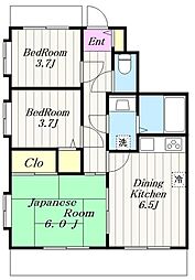 ライオンズマンション海老名第3 3DKの間取図画像