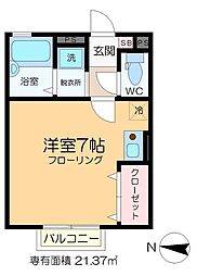 フジ 2階ワンルームの間取り