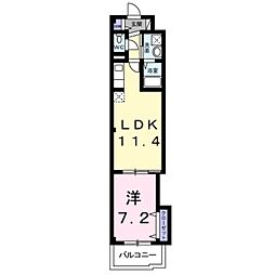 メゾン中田出井 1LDKの間取図画像