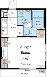 JR南武線 矢野口駅 徒歩9分の賃貸アパート 1階1Kの間取り