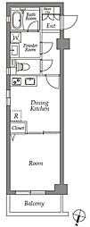 カスタリア代々木上原 1DKの間取図画像