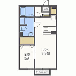 S・KHOUSE2 1LDKの間取図画像