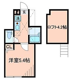 BP田端 1Kの間取図画像