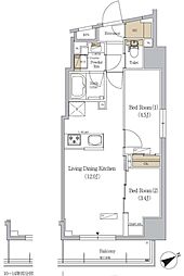 URBANEX駒込 2LDKの間取図画像