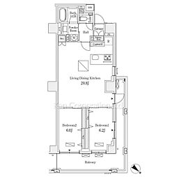 オーパスレジデンス南青山 4階2LDKの間取り