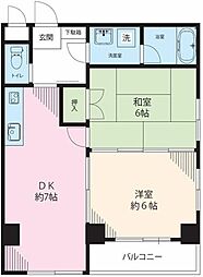 プラティーク三鷹 3階2DKの間取り