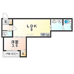 JR東海道・山陽本線 塚本駅 徒歩13分の賃貸アパート 1階1LDKの間取り