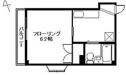 リバティー中央 1階1Kの間取り