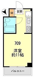 ダイアパレス鶴見第2 ワンルームの間取図画像