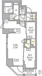 アジールコート王子 803 8階2LDKの間取り