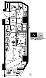 AXAS渋谷初台 5階1DKの間取り