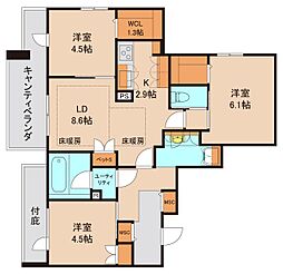 ソフィア南流山 2階3LDKの間取り