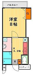 ソウェルテュール 1Kの間取図画像