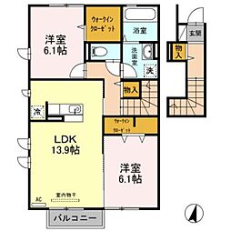 ハーモニーハイム 2LDKの間取図画像