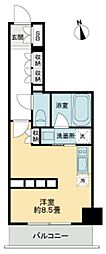 ライオンズフォーシア中野 5階ワンルームの間取り