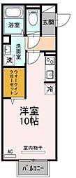 クレール 1Kの間取図画像