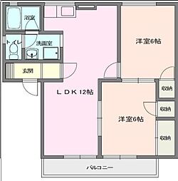 セジュールR&Y2 2LDKの間取図画像