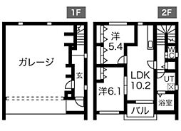 LaLa Charme A 1階2LDKの間取り