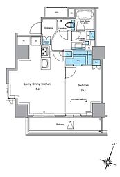 ルフォンプログレ渋谷ヒルトップ 1LDKの間取図画像