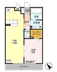 グレイスコート 1LDKの間取図画像