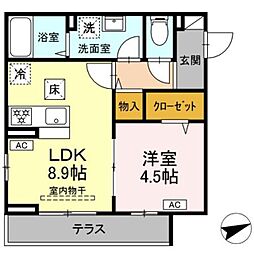 セレスティア柴又VI 1LDKの間取図画像