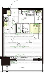 クレア田端プレミアレジデンス 5階1Kの間取り