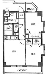 パレット 3階2LDKの間取り