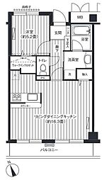 新御茶ノ水アーバントリニティ 1LDKの間取図画像