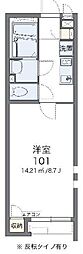 クレイノうれし荘 1Kの間取図画像