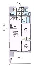 クレストコート東陽町 2LDKの間取図画像