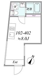trias283 1階ワンルームの間取り