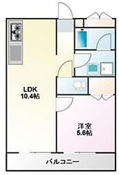 TBK第1高松ビル 4階1LDKの間取り