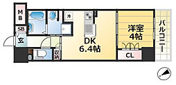 神戸元町Noah 1DKの間取図画像