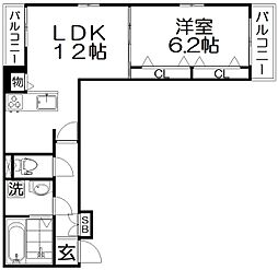 間取図画像 1LDK