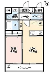 リーブルファイン見沼深作 1LDKの間取図画像