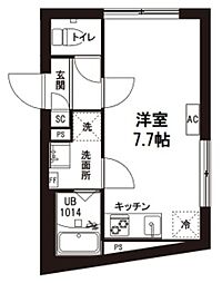 レピュア青砥レジデンス 2階ワンルームの間取り