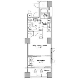 コンフォリア東池袋WEST 2階1LDKの間取り