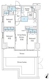 ロイヤルパークス赤羽ノース 1階3LDKの間取り