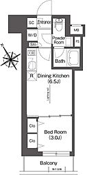 BluRock後楽園 1DKの間取図画像