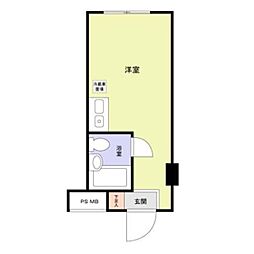 ダイヤモンドビル東日本橋第三 4階ワンルームの間取り
